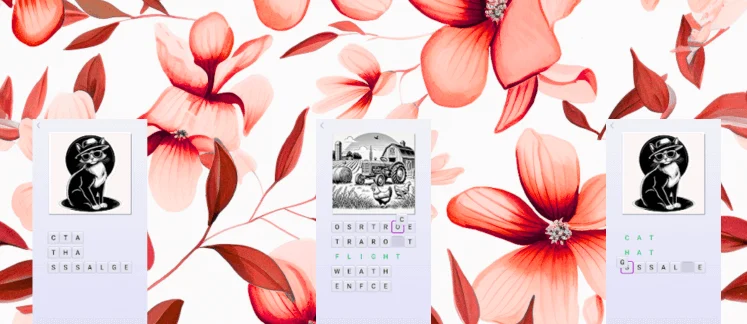 Anagram quiz game screenshot