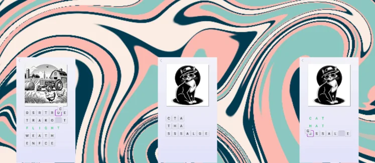 Anagram quiz game screenshot