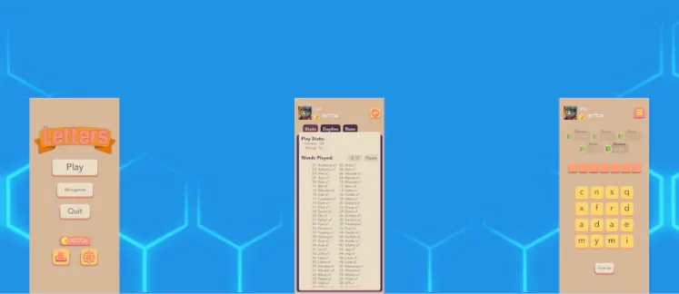 Letters game screenshot