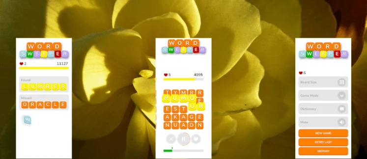 Word Sweeper game screenshot