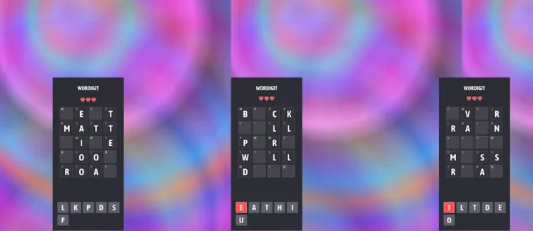 Wordigit game