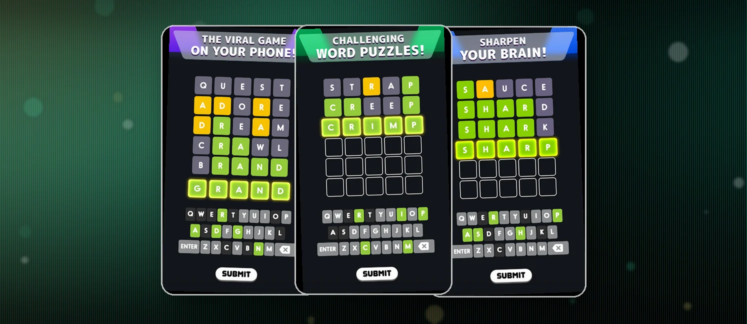 Wordle! game screenshots