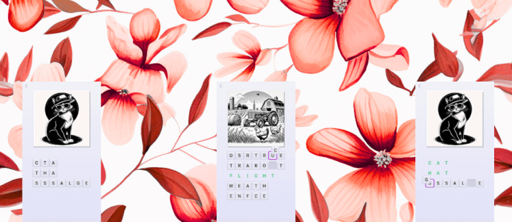 Anagram quiz game screenshot