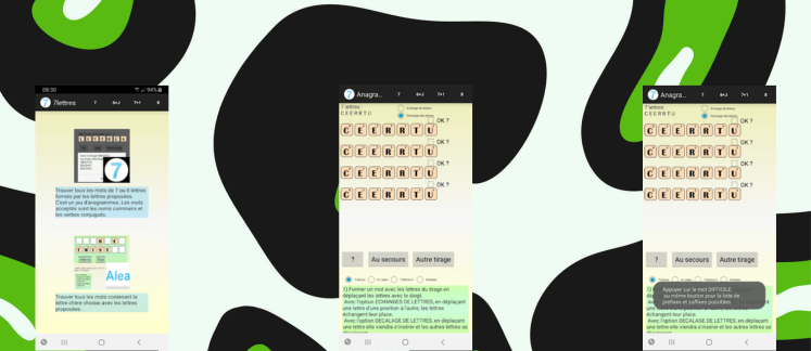 Anagrammes 7 lettres game screenshot